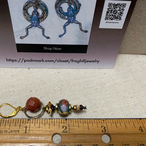 Earrings Artisan Sunstone Gemstones Humblebeads Dangle - Picture 3 of 4